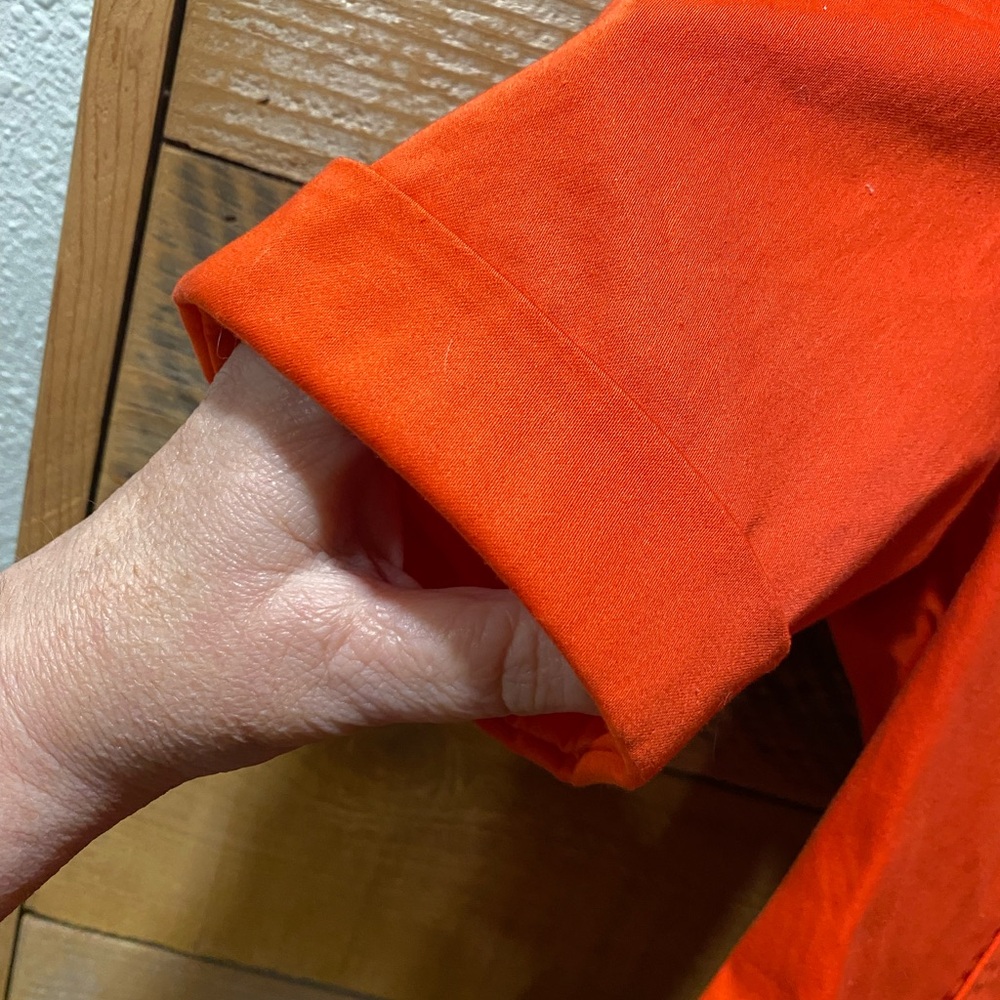 NWT Coldwater Creek Orange Red Fitted Tailored Collared Short Sleeve Jacket - Picture 5 of 10